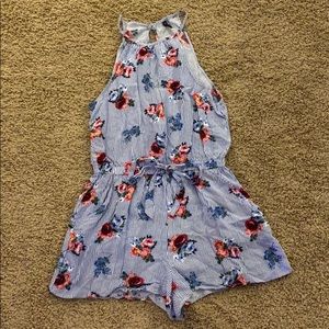 floral striped romper